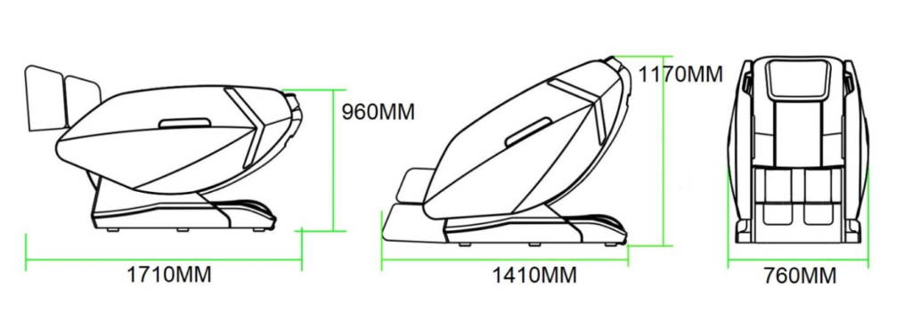 DELUXE MASSAGE CHAIR DIMENSIONS