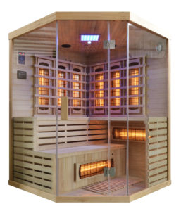 Infrared sauna 3 person Deluxe corner sauna